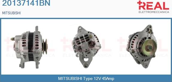 REAL 20137141BN - Генератор www.autospares.lv