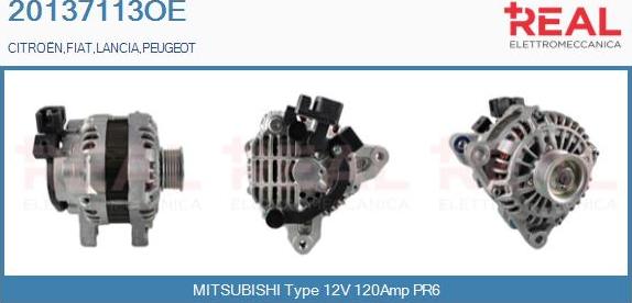 REAL 20137113OE - Alternator www.autospares.lv