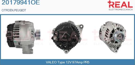 REAL 20179941OE - Alternator www.autospares.lv