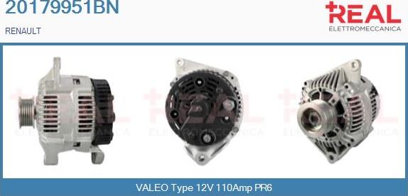 REAL 20179951BN - Alternator www.autospares.lv