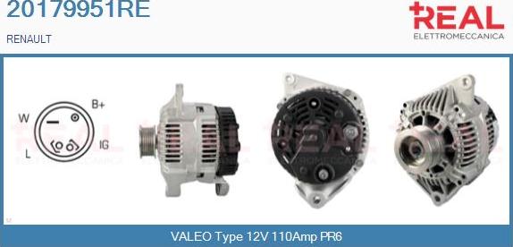 REAL 20179951RE - Alternator www.autospares.lv