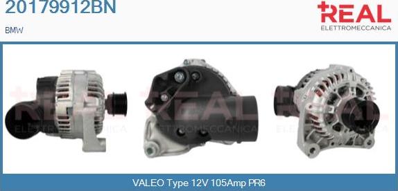 REAL 20179912BN - Alternator www.autospares.lv