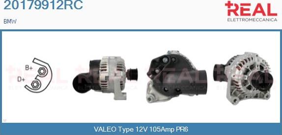 REAL 20179912RC - Alternator www.autospares.lv