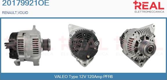 REAL 20179921OE - Alternator www.autospares.lv