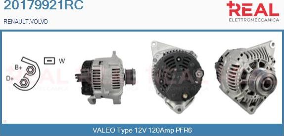 REAL 20179921RC - Alternator www.autospares.lv