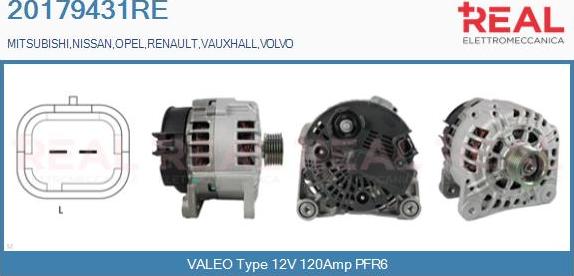 REAL 20179431RE - Alternator www.autospares.lv