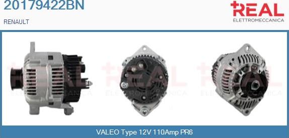 REAL 20179422BN - Alternator www.autospares.lv