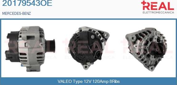 REAL 20179543OE - Alternator www.autospares.lv