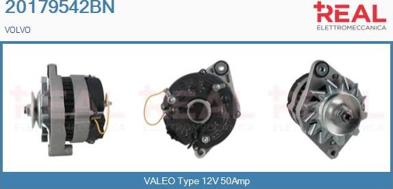 REAL 20179542BN - Alternator www.autospares.lv