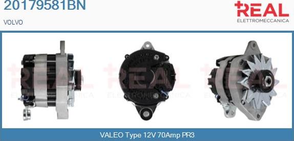 REAL 20179581BN - Alternator www.autospares.lv