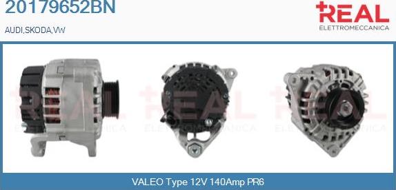 REAL 20179652BN - Alternator www.autospares.lv