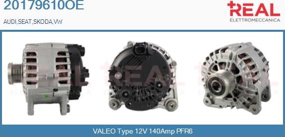 REAL 20179610OE - Alternator www.autospares.lv