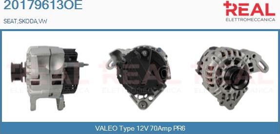 REAL 20179613OE - Alternator www.autospares.lv