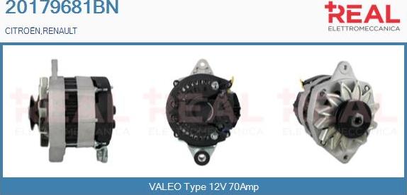 REAL 20179681BN - Alternator www.autospares.lv