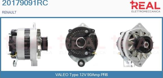 REAL 20179091RC - Alternator www.autospares.lv