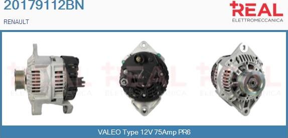 REAL 20179112BN - Ģenerators www.autospares.lv