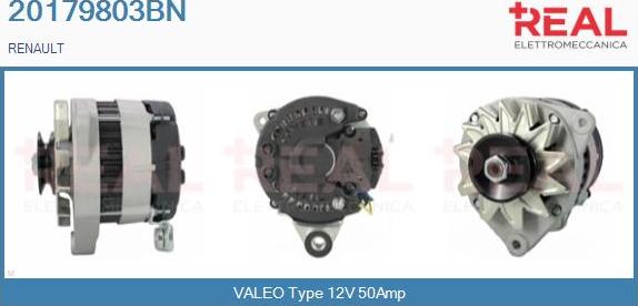 REAL 20179803BN - Alternator www.autospares.lv