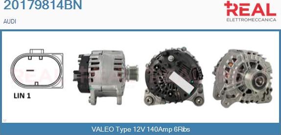 REAL 20179814BN - Alternator www.autospares.lv