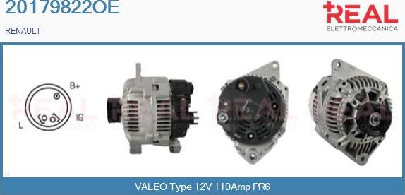 REAL 20179822OE - Alternator www.autospares.lv