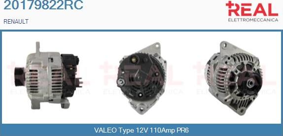 REAL 20179822RC - Alternator www.autospares.lv