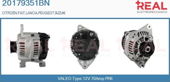 REAL 20179351BN - Alternator www.autospares.lv