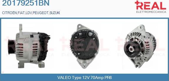 REAL 20179251BN - Alternator www.autospares.lv