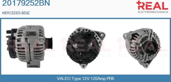 REAL 20179252BN - Alternator www.autospares.lv