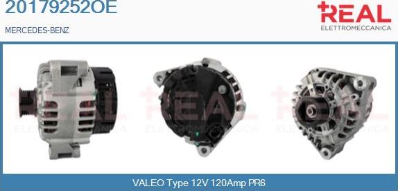 REAL 20179252OE - Alternator www.autospares.lv