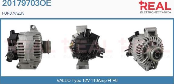 REAL 20179703OE - Alternator www.autospares.lv