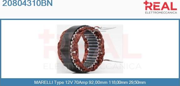 REAL 20804310BN - Stators, Ģenerators www.autospares.lv