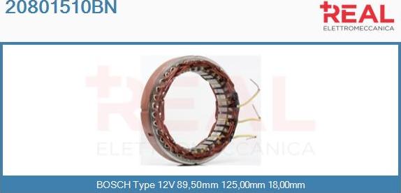 REAL 20801510BN - Stator, alternator www.autospares.lv