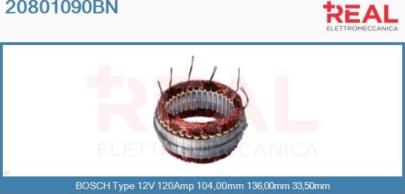 REAL 20801090BN - Stators, Ģenerators autospares.lv