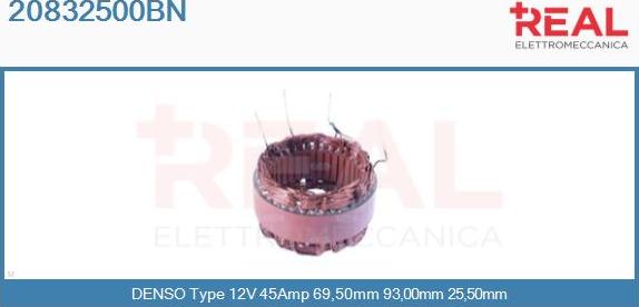 REAL 20832500BN - Stator, alternator www.autospares.lv