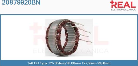 REAL 20879920BN - Stator, alternator www.autospares.lv