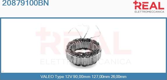 REAL 20879100BN - Stator, alternator www.autospares.lv