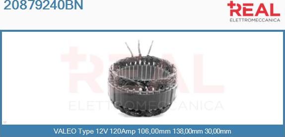 REAL 20879240BN - Stator, alternator www.autospares.lv