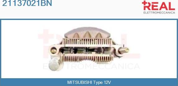 REAL 21137021BN - Rectifier, alternator www.autospares.lv