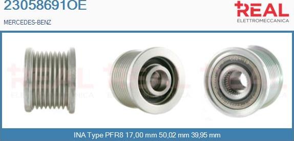 REAL 23058691OE - Pulley, alternator, freewheel clutch www.autospares.lv