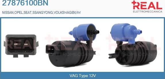 REAL 27876100BN - Water Pump, window cleaning www.autospares.lv