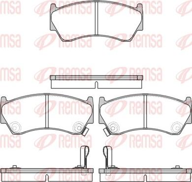 Remsa 0592.42 - Тормозные колодки, дисковые, комплект www.autospares.lv