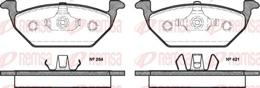 Remsa 0633.20 - Тормозные колодки, дисковые, комплект www.autospares.lv