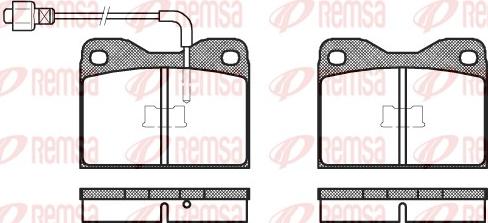 Remsa 0008.02 - Тормозные колодки, дисковые, комплект www.autospares.lv