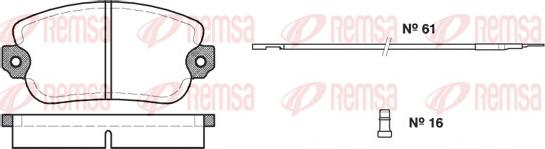 Remsa 0024.02 - Тормозные колодки, дисковые, комплект www.autospares.lv