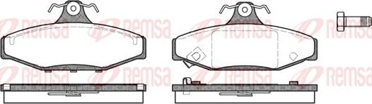 Remsa 0335.12 - Тормозные колодки, дисковые, комплект www.autospares.lv