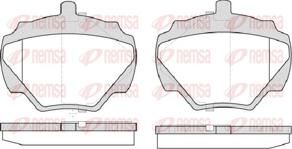 Remsa 0222.10 - Тормозные колодки, дисковые, комплект www.autospares.lv