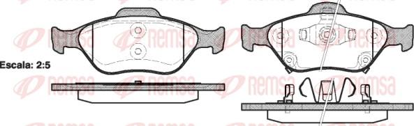 Remsa 0766.12 - Тормозные колодки, дисковые, комплект www.autospares.lv