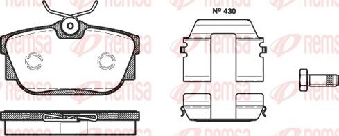 Remsa 0767.10 - Тормозные колодки, дисковые, комплект www.autospares.lv