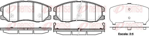 Remsa 1261.12 - Тормозные колодки, дисковые, комплект www.autospares.lv