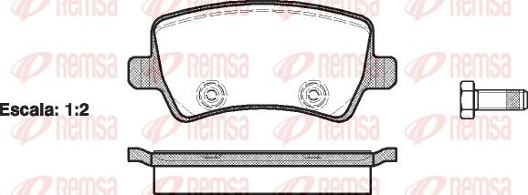 Remsa 1236.00 - Тормозные колодки, дисковые, комплект www.autospares.lv