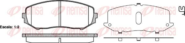 Remsa 1225.02 - Тормозные колодки, дисковые, комплект www.autospares.lv